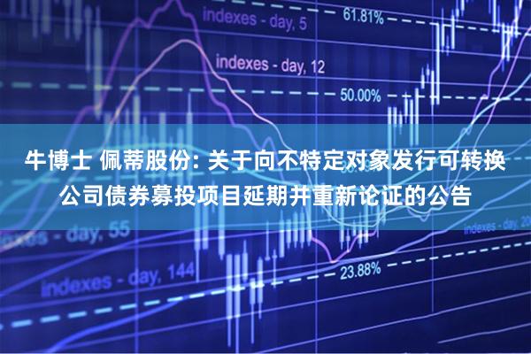 牛博士 佩蒂股份: 关于向不特定对象发行可转换公司债券募投项目延期并重新论证的公告